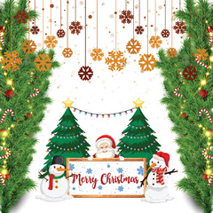 Christmas social media post with decorative elements.Christmas social media post with decorative elements.