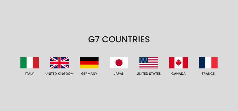 G7 Member Countries  flag design vector illustration.