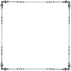 Floral simple square border and Frame, Transparent border