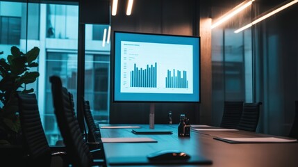 Fototapeta premium Modern Office Conference Room Data Presentation