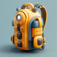 Fototapeta premium Futuristic Backpack: A Vibrant Exploration of Innovation