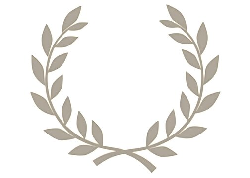 aurel wreath symbolizes victory, featuring a simple solid style with branches and leaves, often associated with Roman concepts and winner awards.