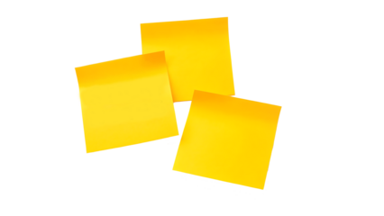 yellow sticky post it notes isolated on white background.AI GENERATED
