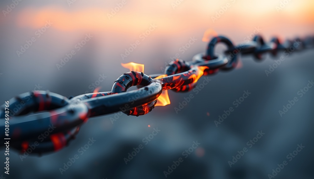 Poster Dynamic and Powerful Visual of Three Interconnected Fire Chains Showcasing the Elemental Beauty and Energy of Flames for Creative Projects or Marketing Materials