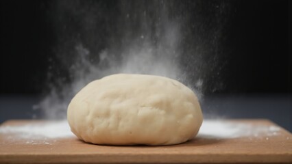 Fototapeta premium rolling pin and dough