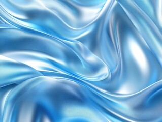 Obraz premium Shiny Blue Fabric Close Up