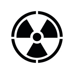 Radioactive symbol icon. Nuclear radiation warning sign. Atomic energy logo. Vector illustration image. Isolated on white background.