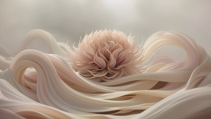swirling flowers and smoke forming an ethereal abstract background