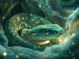 Fototapeta premium Snake that is sitting in a cave, 2025 year