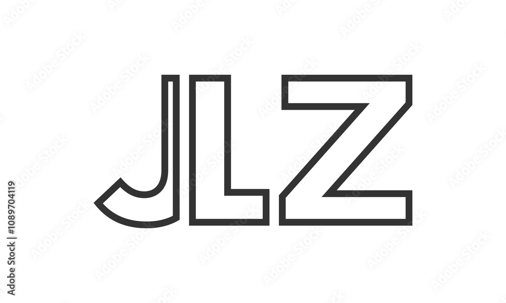 Fototapete jlz logo design template with strong and modern bold text. initial based vector logotype featuring s
