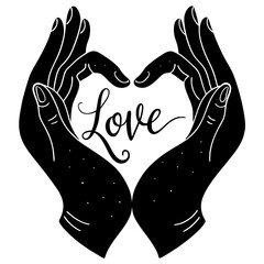 Simple and Stylish Vector Art of Hands in a Heart Shape Pose