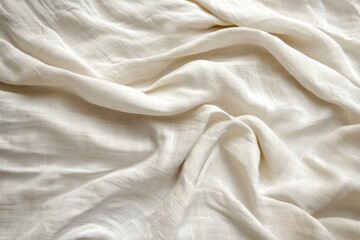 Close-Up of Luxurious White Bedding Sheets with Soft Texture and Ample Copy Space