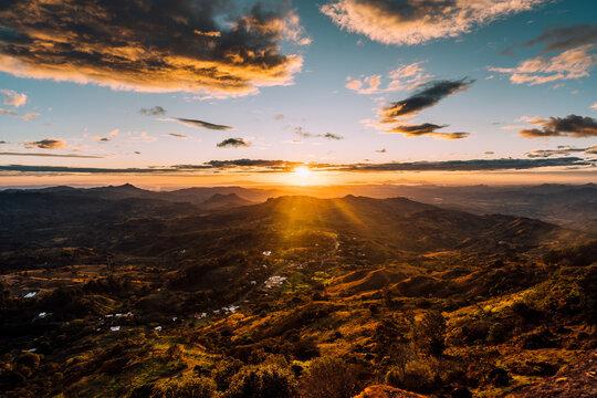 sunset in the mountains