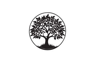 Obraz premium betel nut trees silhouette vector outline art illustration logo design