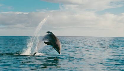 Obraz premium A Dolphin jumping out of the water