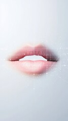 Fototapeta premium A close up of a woman's lips with a starry background
