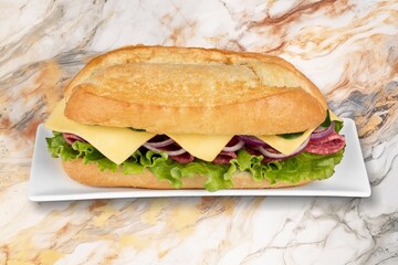 Grilled tasty fresh Panini with vegetable