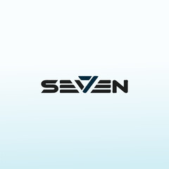 word seven vector logo design