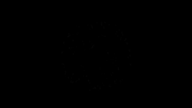 particles in motion techniques motion graphics clip template with colorful lights animation. HD resolution with hyper realistic 4K black Background.