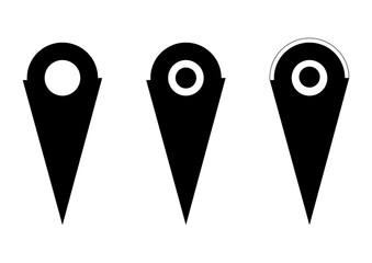 Three Variations of Map Location Pins: A Comparative Analysis of Design and Visual Differences