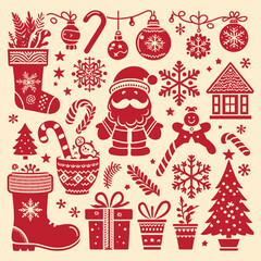 seamless pattern with christmas elements