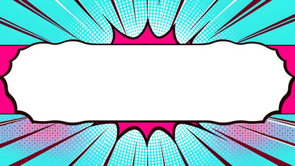 Fototapeta premium Pop Art background with place for text. Comic book frame. Cartoon retro vector illustration drawing for advertising. Generative AI
