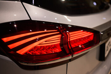 Closeup of a cars automotive tail brake light