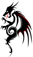 Fototapeta premium Dragon tribal tatouage tattoo dessin