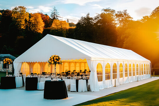 Tente de r&eacute;ception, chapiteau pour mariage,  tente pour &eacute;v&eacute;nement, repas, f&ecirc;te.