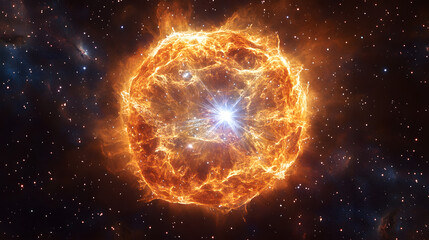 Obraz premium An Incredible Visualization of a Red Giant Star Approaching its Final Phase with Stunning Scientific Detail