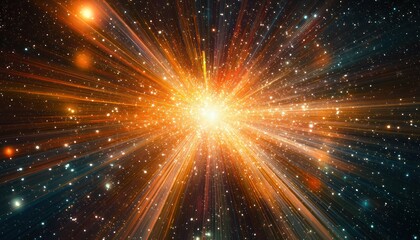 Naklejka premium Light Streaks in a Cosmic Background: Digital Art