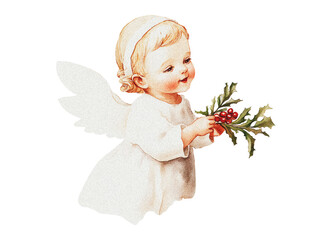 Fototapeta premium Retro Vintage Victorian Christmas – A festive scene capturing the charm of the Victorian era with beautifully decorated Christmas trees, children joyfully playing around, and lush holiday bouquets. Th