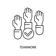Obraz premium teamwork concept line icon. Simple element illustration. teamwork concept outline symbol design.