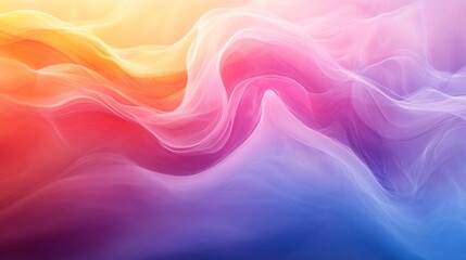 Obraz premium A colorful abstract swirl of soft gradients, blending hues of orange, pink, and purple.