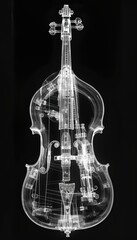 Naklejka premium X-Ray of String Instrument Revealing Intricate Inner Design for Print and Poster Use