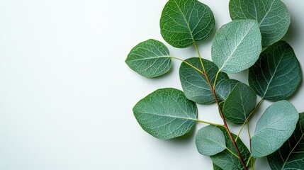 A close-up of green leaves on a light background, emphasizing natural beauty and simplicity.