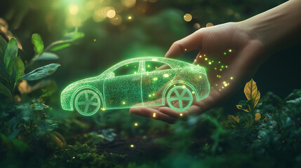 eco-friendly car concept illustration