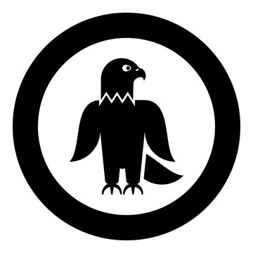 recommend clip art: Eagle bald american bird silhouette icon in circle round black color vector illustration image solid outline style
