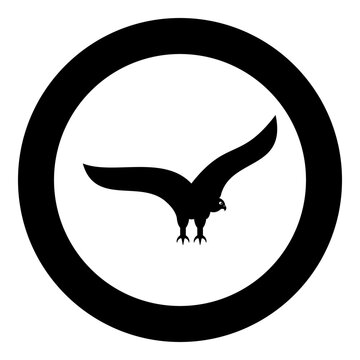recommend clip art: Eagle bald american bird silhouette icon in circle round black color vector illustration image solid outline style