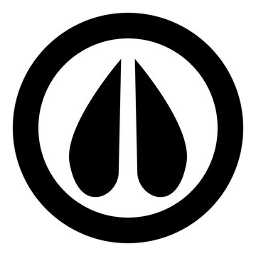 recommend clip art: Hoof print goat nanny-goat icon in circle round black color vector illustration image solid outline style