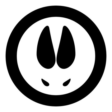 recommend clip art: Hoof print wild boar hog icon in circle round black color vector illustration image solid outline style
