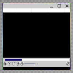 Realistic video player with shadow . Vector illustration.