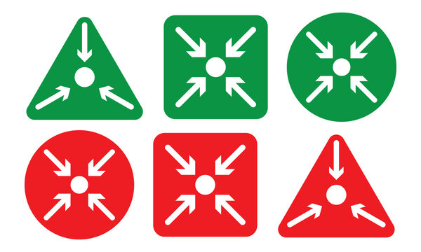 Assembly Point Icon Set. Emergency fire meeting vector symbol in a black filled and outlined style. Safety Gather Sign.