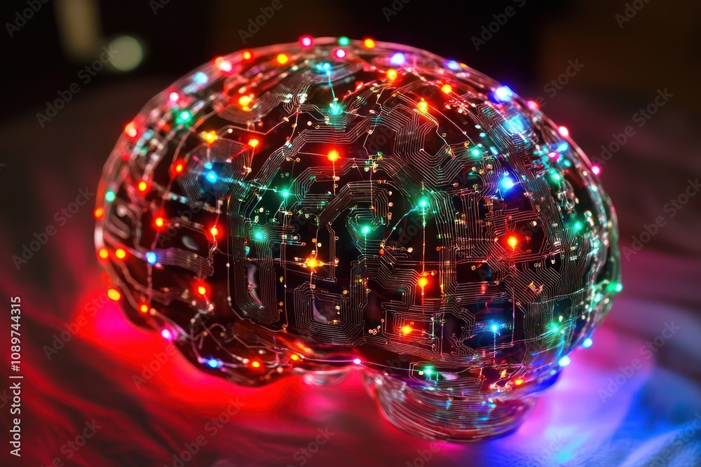 Wall mural neural network and data connectivity: an abstract digital brain