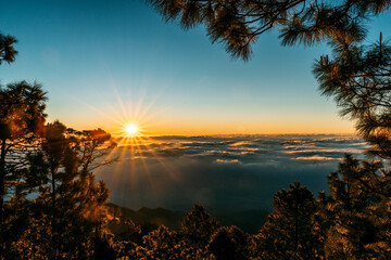 sunrise panoramic view from Celaque