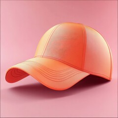 Fototapeta premium Vibrant Orange Baseball Cap on Pink Background