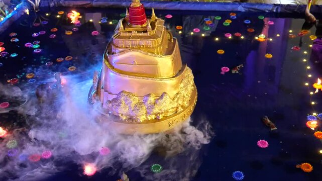 Floating candles at The Golden Mount (Wat Saket), Bangkok