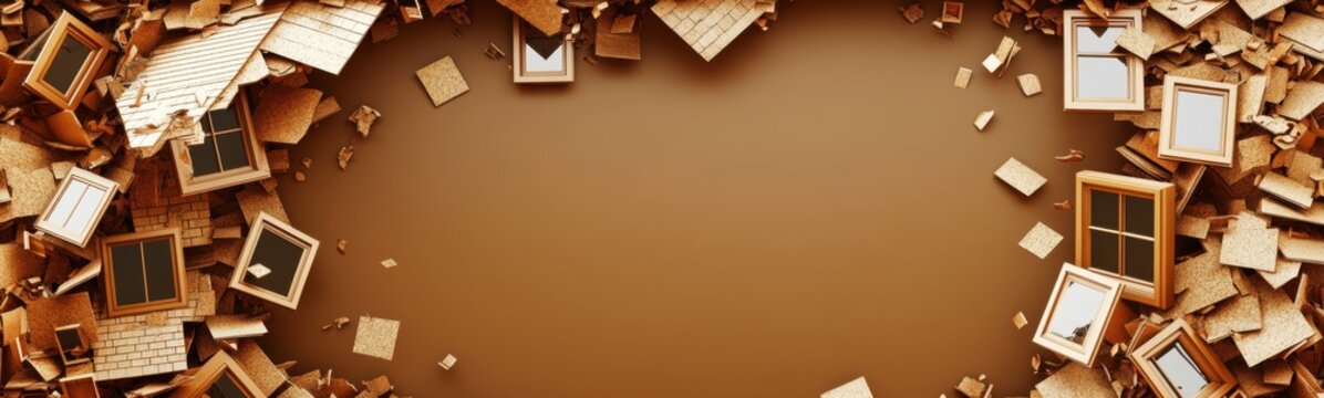 Heart shaped frame made of old books, real estate