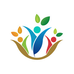 Health and Wellness Family Icon Vector in Minimalist Style