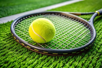 tennis ball and racket